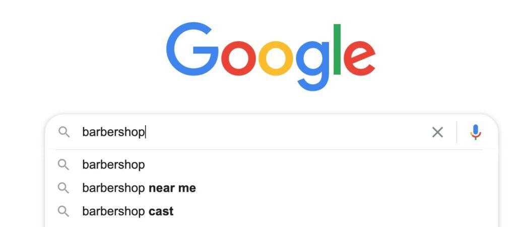Google autocompletes it to “barbershop near me”