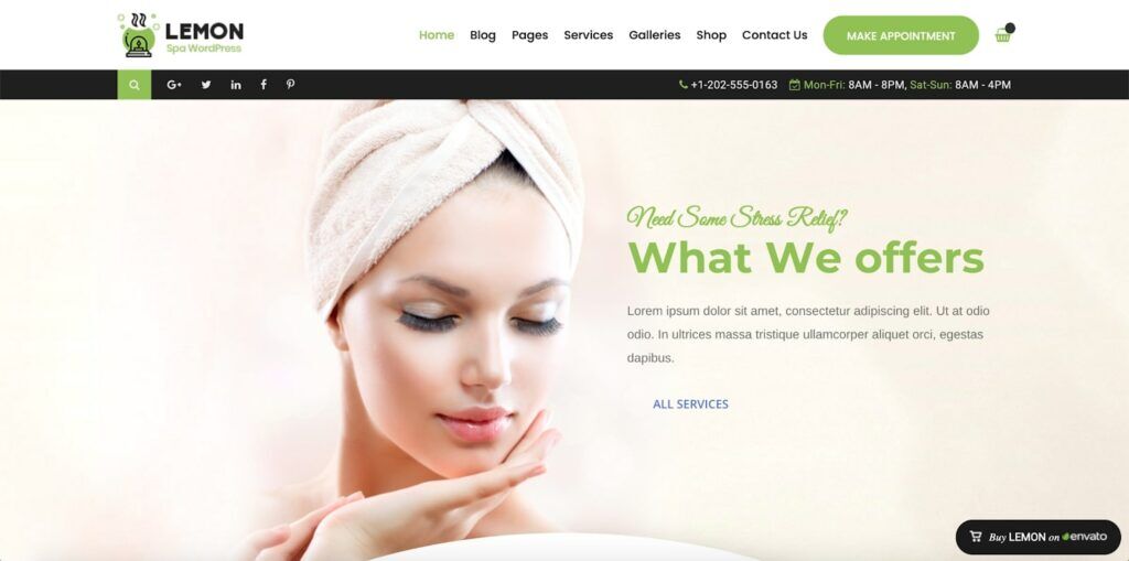 Salon website - Wordpress template