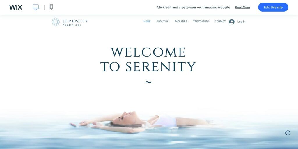 spa website template from WIX