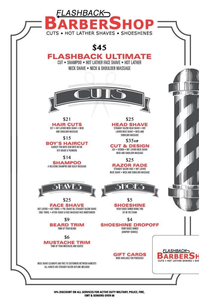 classic barbershop menu template