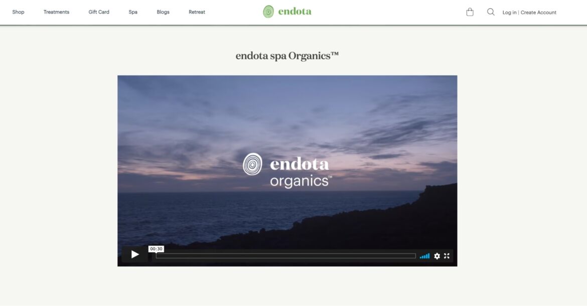 Endota Spa website