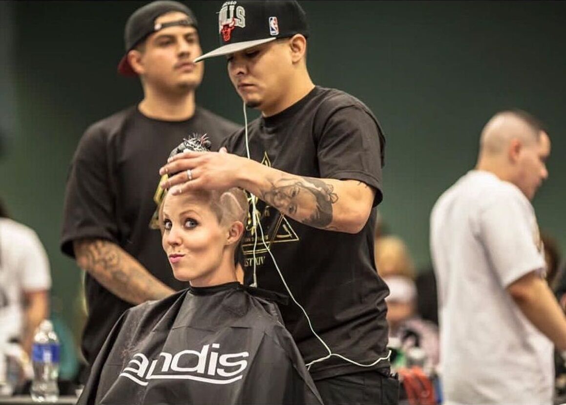 Eddie at barber competition