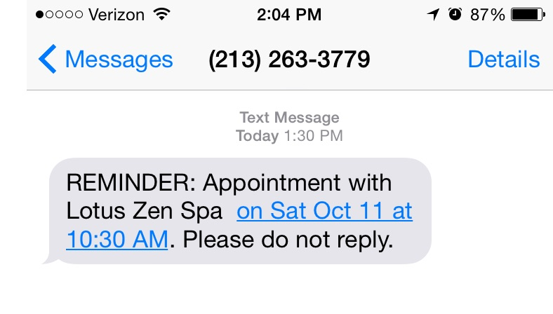 example text message reminder