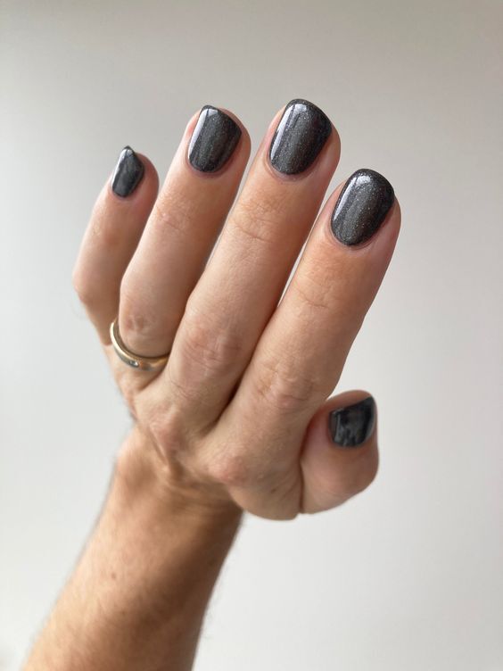 gunmetal grey nails