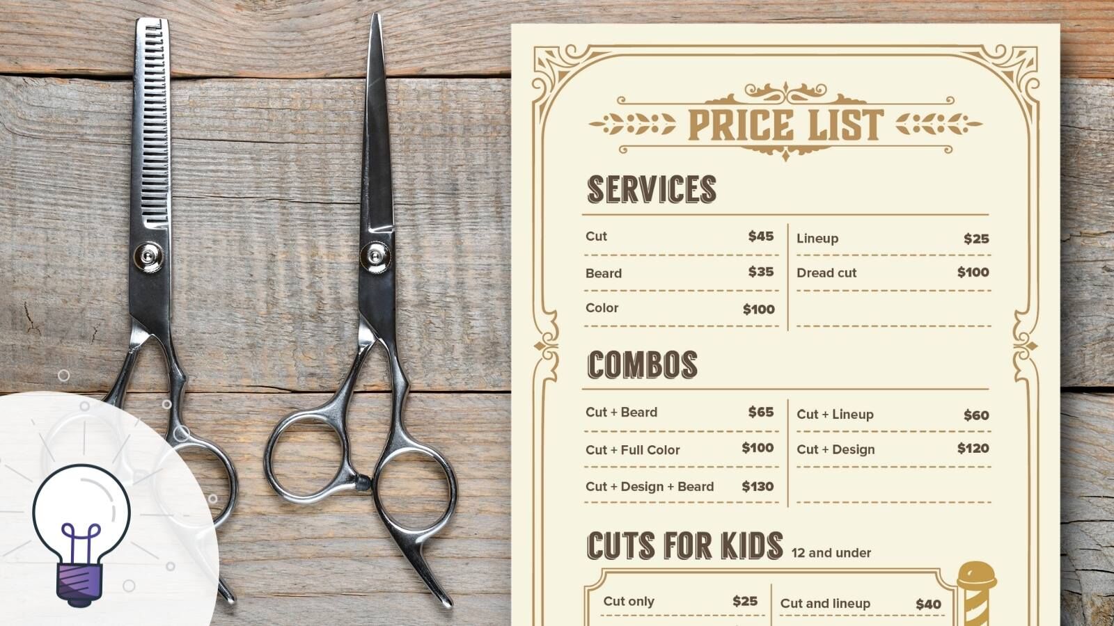 How To Create A Modern Barbershop Price List