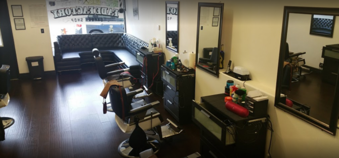 barbershop seating area
