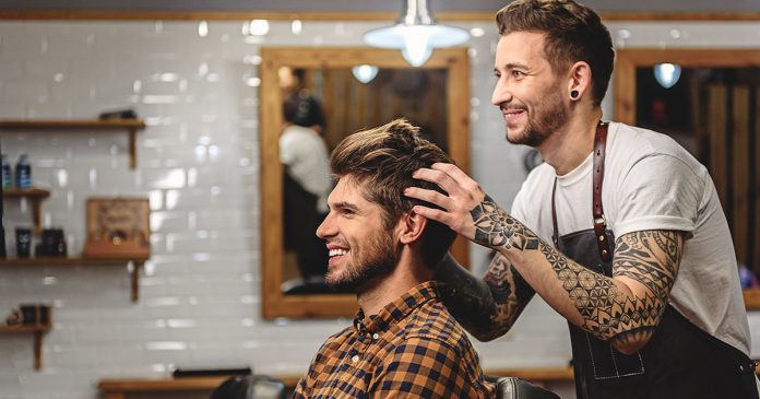 Selective,Focus,On,Barber,With,Client