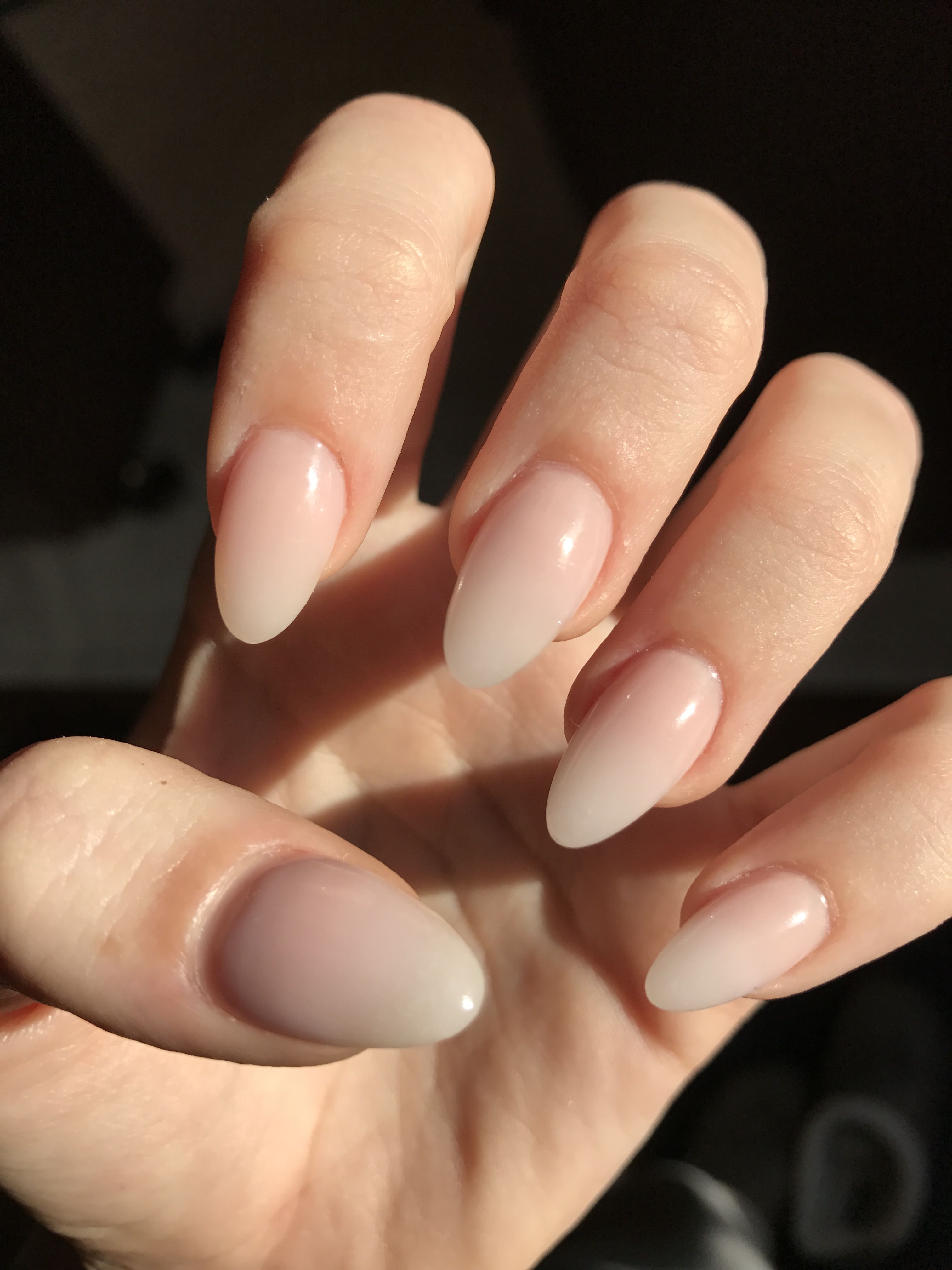 Natural nail set with nude ombre
