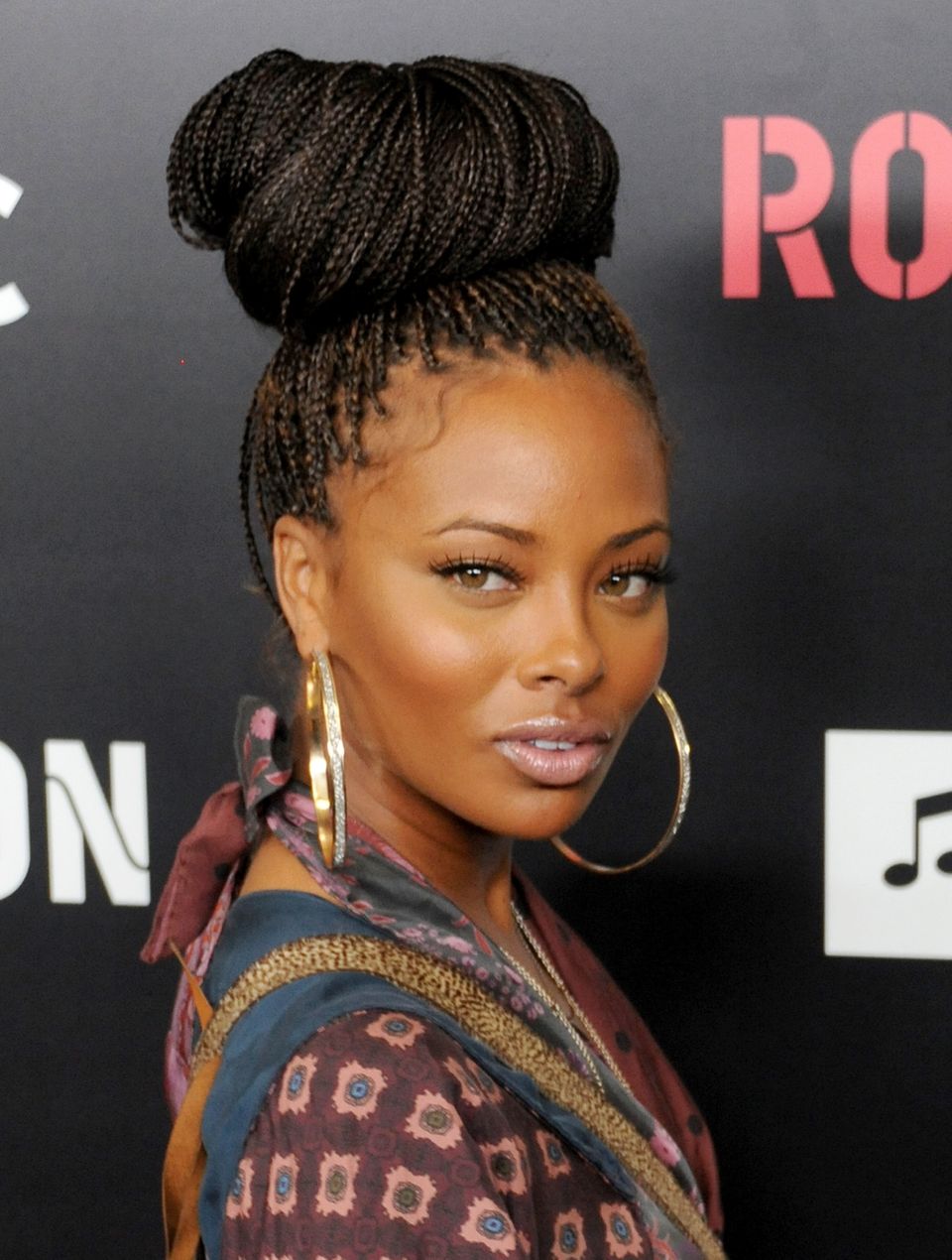 Eva Marcille carries a fierce look with this braid trend. 
