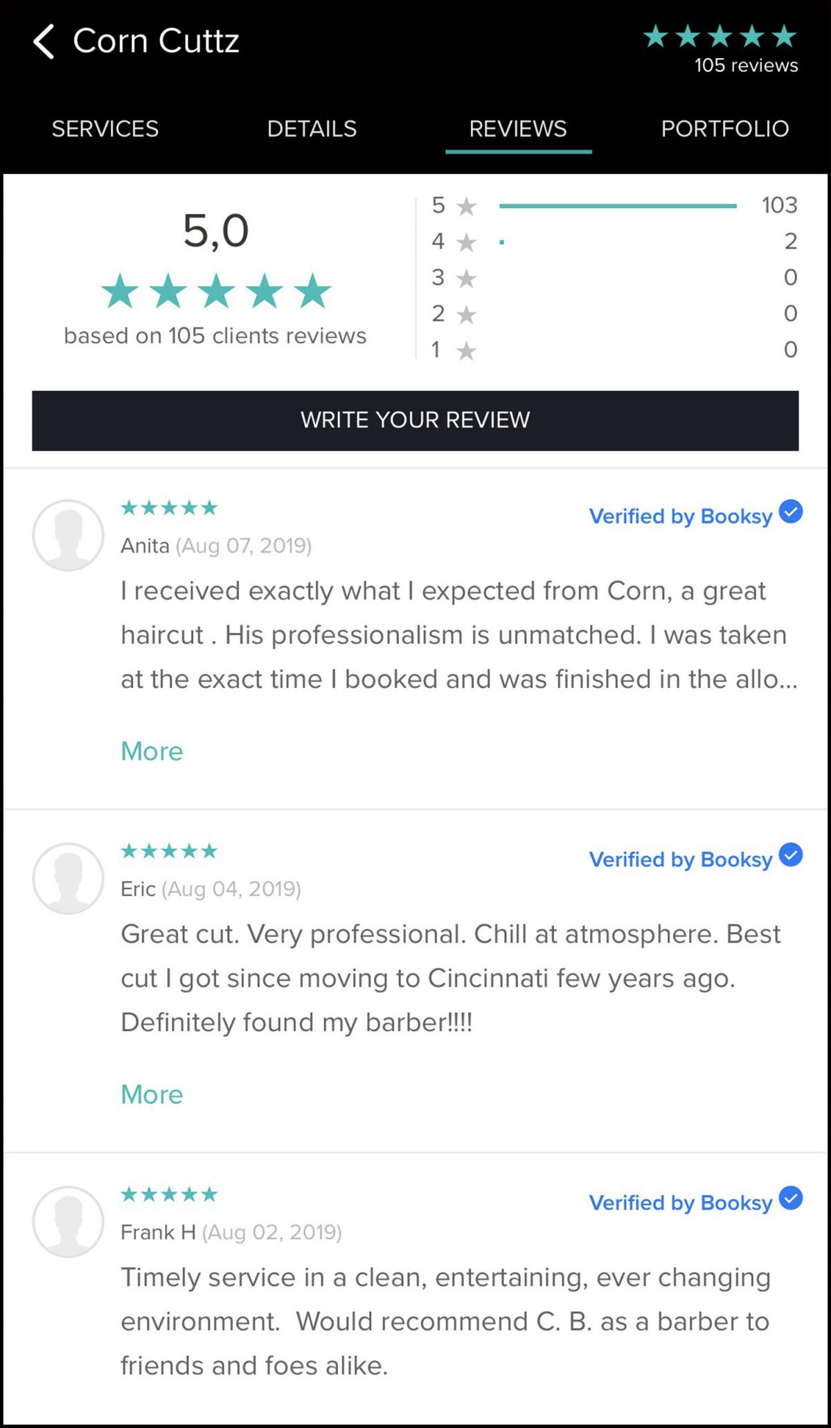 Booksy Reviews help clients understand how great you are