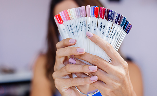 Gel and Acrylic Nail Colors in Salon